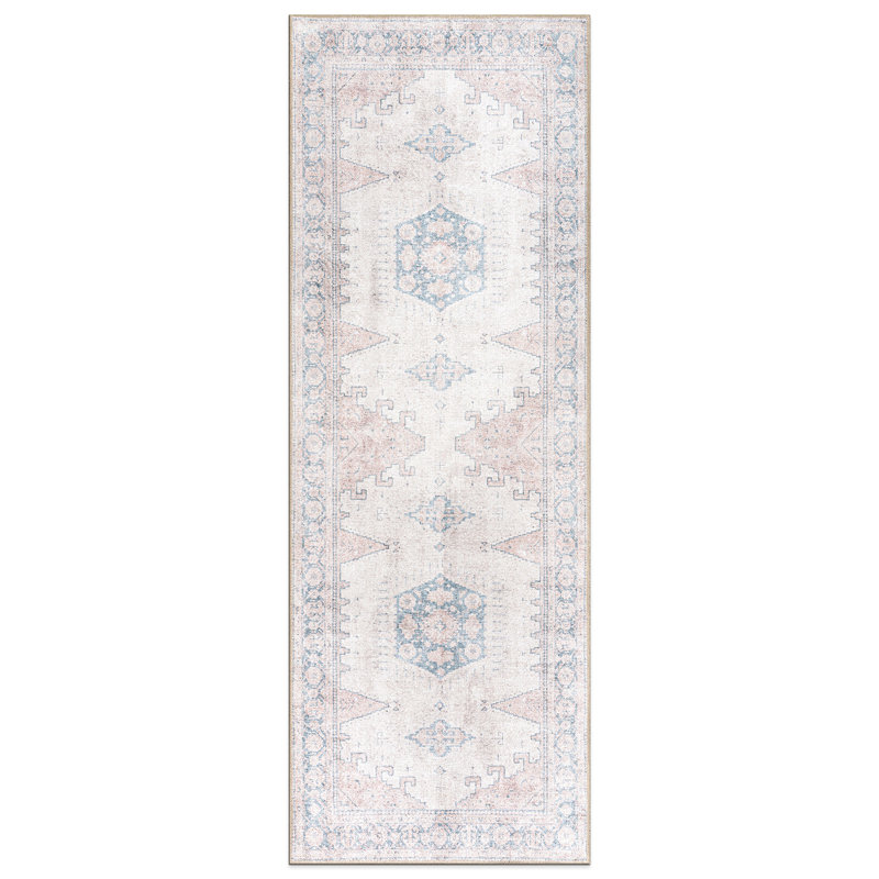 Tapis beige antidérapant Labarbera, Tapis de couloir 2 pi 6 po x 7 pi