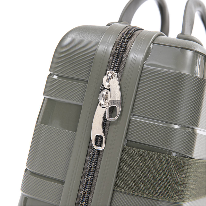14 "/ 20" / 24 "/ 28" 4 pièces / ensemble dans un bagage à roulettes en PP, une valise de transport, une tringle en fer, une serrure à mot de passe à combinaison, un étui à cosmétiques de 14 po (vert)