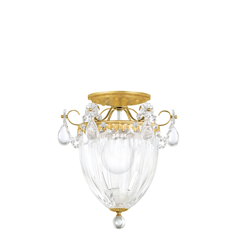 Bagatelle 3 - Light Semi Flush Mount, Heirloom Gold, Heritage Crystal
