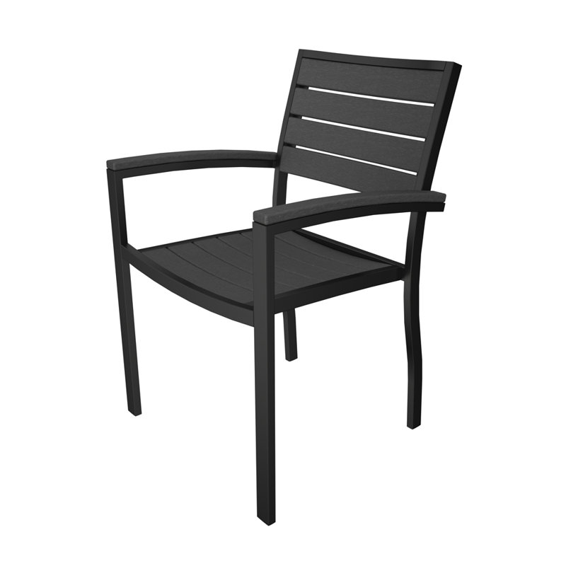 Chaise de salle à manger POLYWOOD Euro, Gris State, Bronze texturé