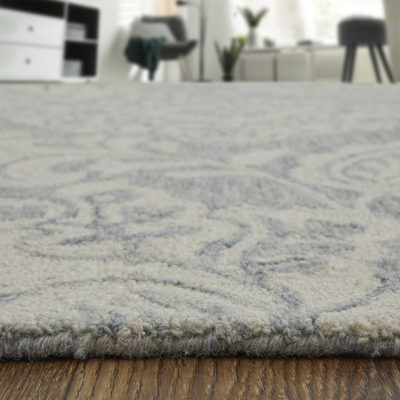 Performance Wool Damask Indoor Rug, Rectangle 2' x 3'