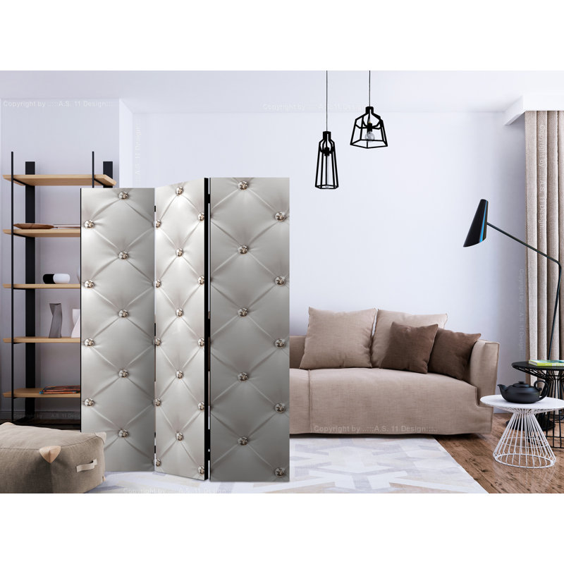 Hammed 135cm W x 172cm H 3 - Panel Solid Wood Folding Room Divider