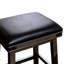 Tabouret de bar 30 po en cuir vieilli gris et noir - Élégance contemporaine avec coussin de siège d'apparence