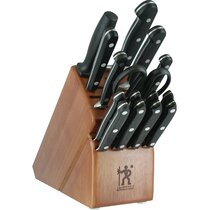 McCook MC35 Knife Sets with Built-in Sharpener,11 Pieces German Stainless Steel Hollow Handle Kitchen Knives Set in Acacia Block