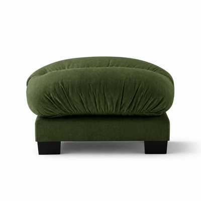 Modern Chenille Upholstered Ottoman, Soft Accent Foot Rest and Extra Seating for Living Room, Bedroom, Entryway and Modular Spaces