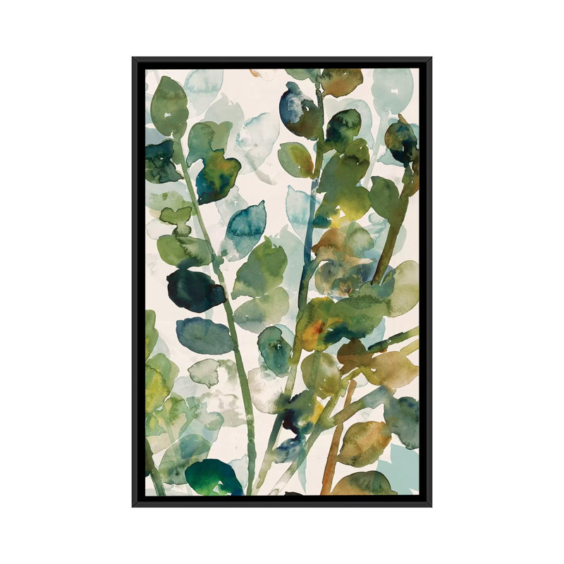 «Fall Leaves II» par Aisa Jensen - reproduction sur toile tendue, H 48 po x l 32 po x P 1,5 po, Toile avec cadre noir