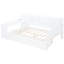 Lit de jour pleine grandeur en bois blanc - 3 tiroirs et bureau pour une chambre fonctionnelle avec ports blancs-121098369-121098368