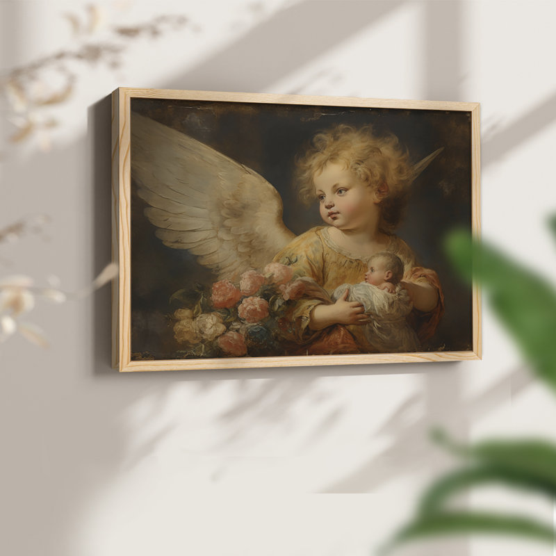 Angels From Above-LX - Reproduction encadrée - Restickable, Naturel, H 11 po x l 14 po