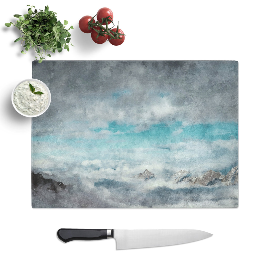 Tempered Glass Mountain Clouds Chopping Board
