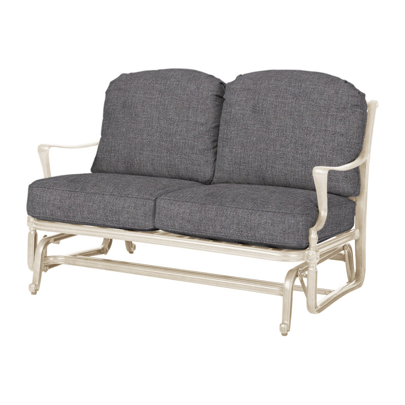 Bel Air Loveseat Glider wih Sunbrella Cushions, Cast Slate Sunbrella® Plainweave, Shade