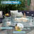Meredithe Half-Moon 6 - Person Fully Assembled Curved Patio Conversation Set With Fire Pit Table & Side Table-297192896