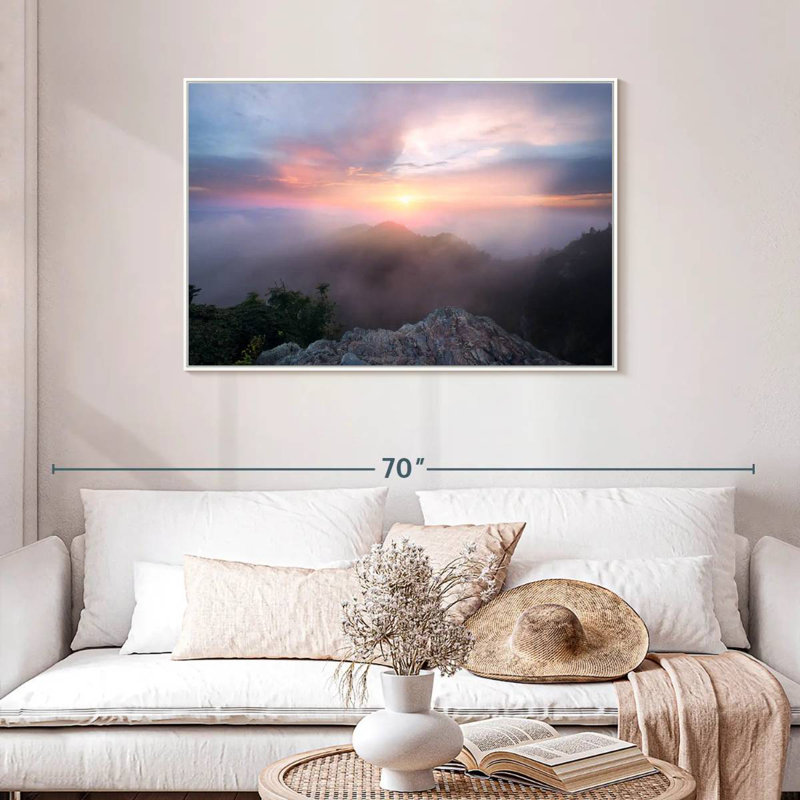 Paysage de Great Smoky Mountain, Cadre flottant blanc, 43 po x 29 po