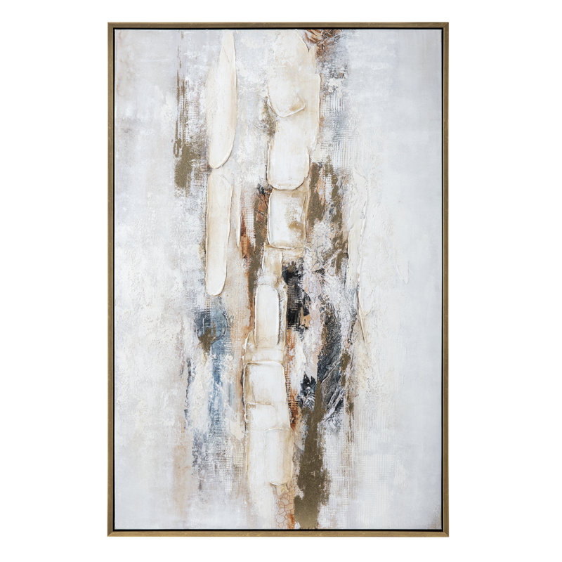 Rusty Lines Abstract Framed Canvas Wall Art