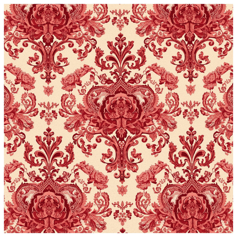 Coussins décoratifs Red Damask, 26 x 26 pouces