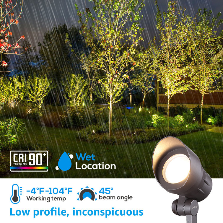 SUNVIE Low Voltage Landscape Well Lights with Wire Connectors, 12W LED,  IP67 Waterproof Outdoor In-Ground Garden Lights 12V-24V Warm White for  Pathway