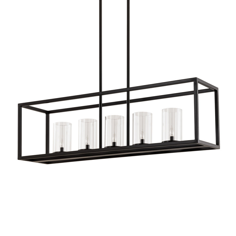 Luminaire suspendu pour îlot de cuisine Affinity, H 14 po x l 48 po x P 12 po, 5 lumières
