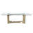 Hudock - Modern Glass + Brushed Brass Rectangualr Dining Table