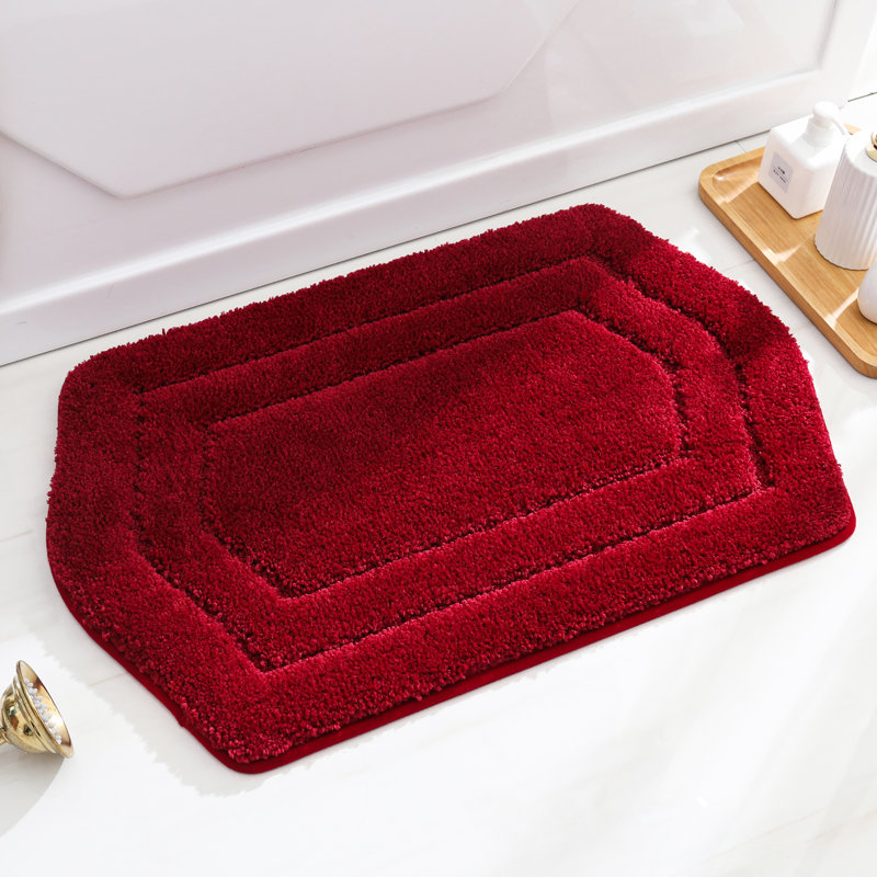 Tapis pour salle de bain Shilynn, Rouge, L 17 po x L 27 po