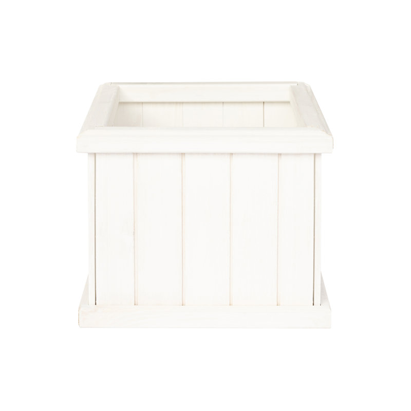 Barros Outdoor Wood Planter Box, White