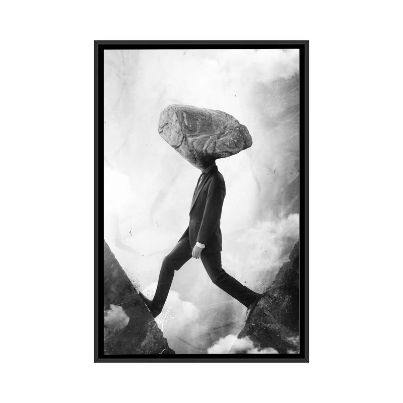 «Stubborn» par Mario Sanchez Nevado - impression sur toile tendue, H 8 po x l 26 po x P 18 po, Toile avec cadre noir