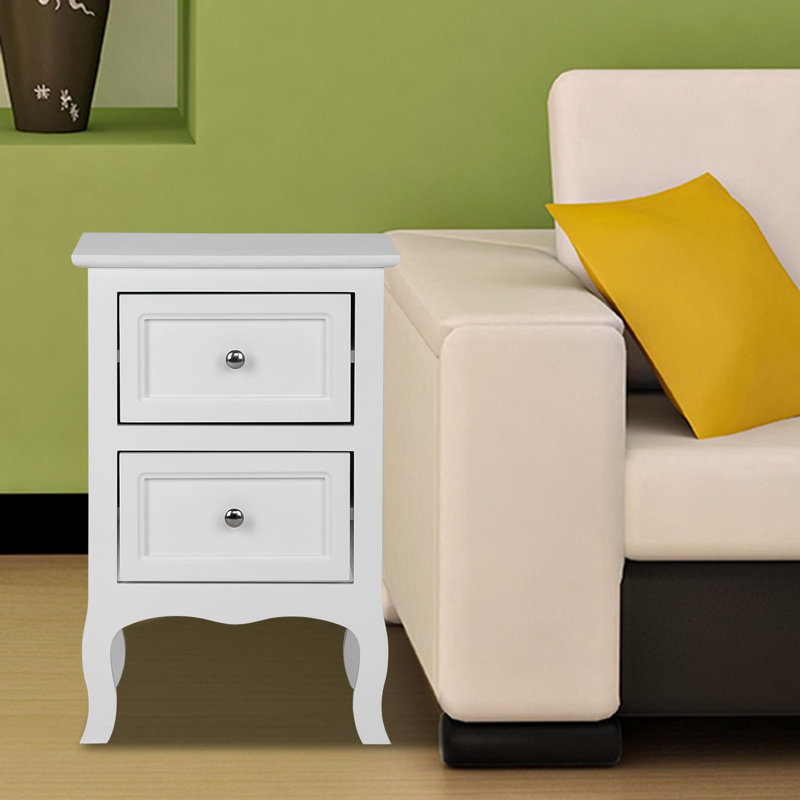40 cm W Bedside Table, White