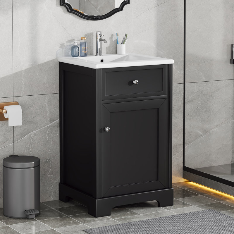 Meuble-lavabo de 20 po Imoh, Noir, noir, noir, noir