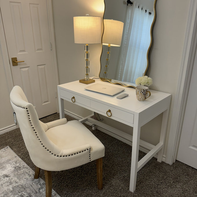 Scalloped Rectangle Bathroom Mirror - Gold, 36" x 24"