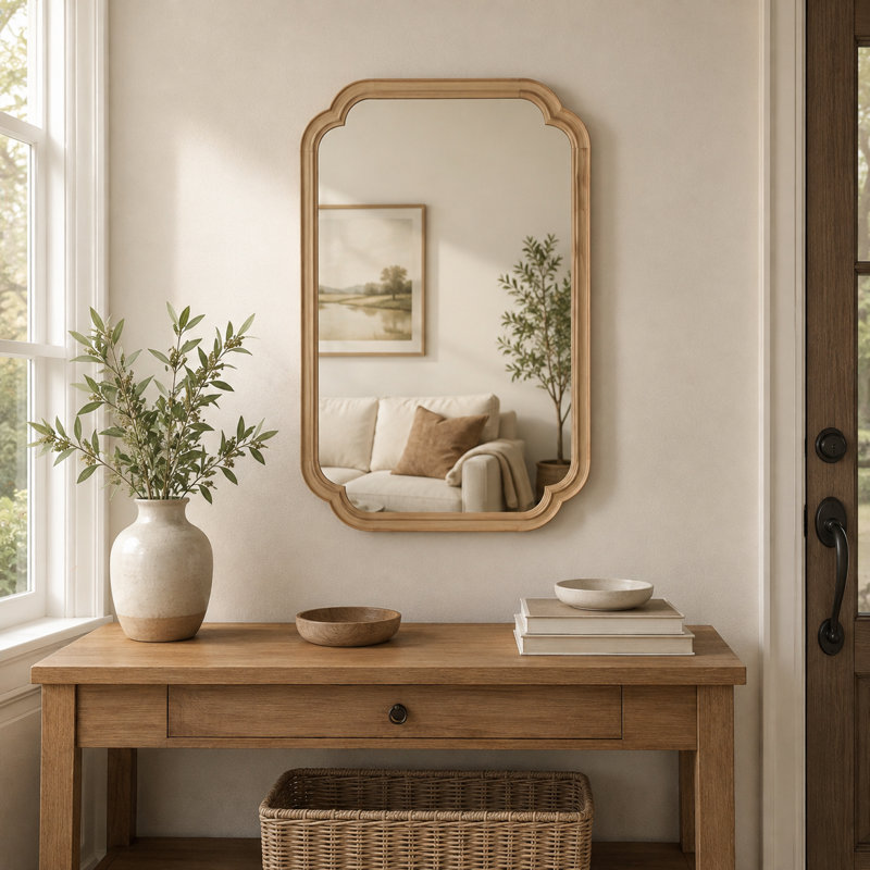 Miroir mural LifeSky 24x36 pour cadre de salon en bois naturel