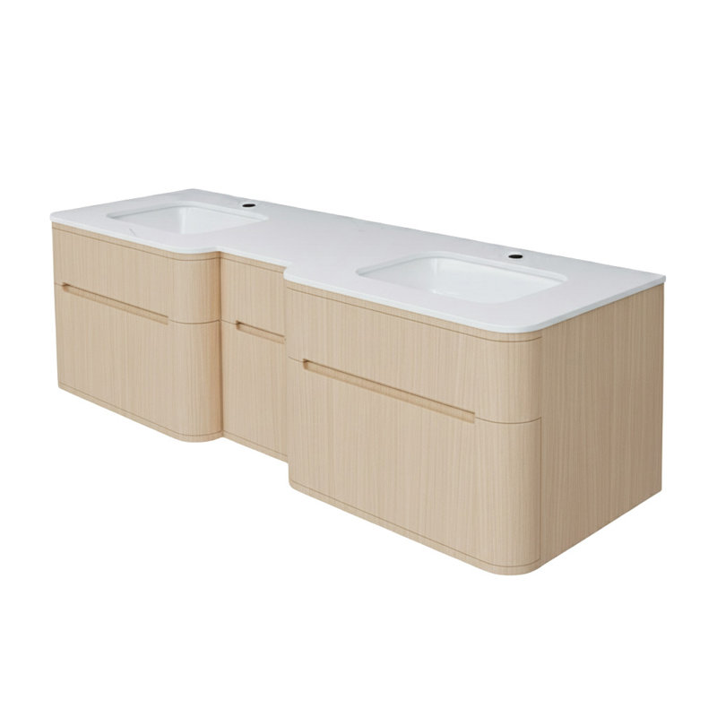 Eleganza 71.5'' W Double Vanity, Ash Gray, Matte White, Single-Hole