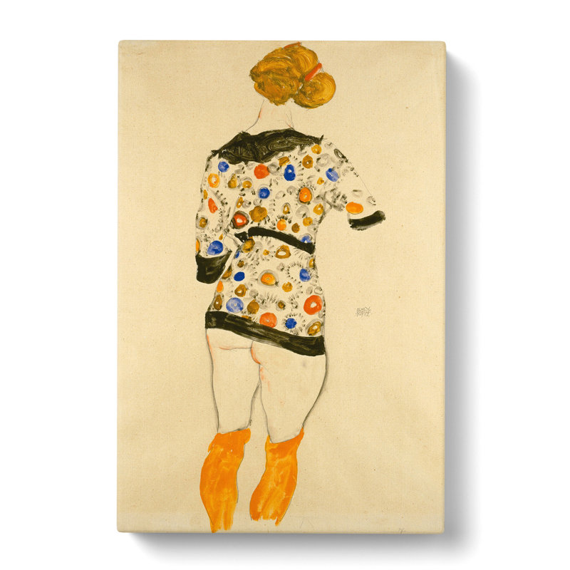 Nude Female Vol.2 by Egon Schiele - Wrapped Canvas, 50cm H x 35cm W x 3cm D