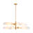8-Light Glossy Leaf Glass Tiered Chandelier