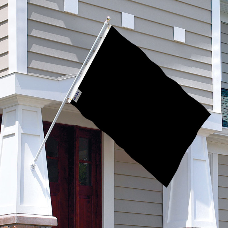 Solid Black Polyester 3x5 Foot Outdoor Flag with Brass Grommets