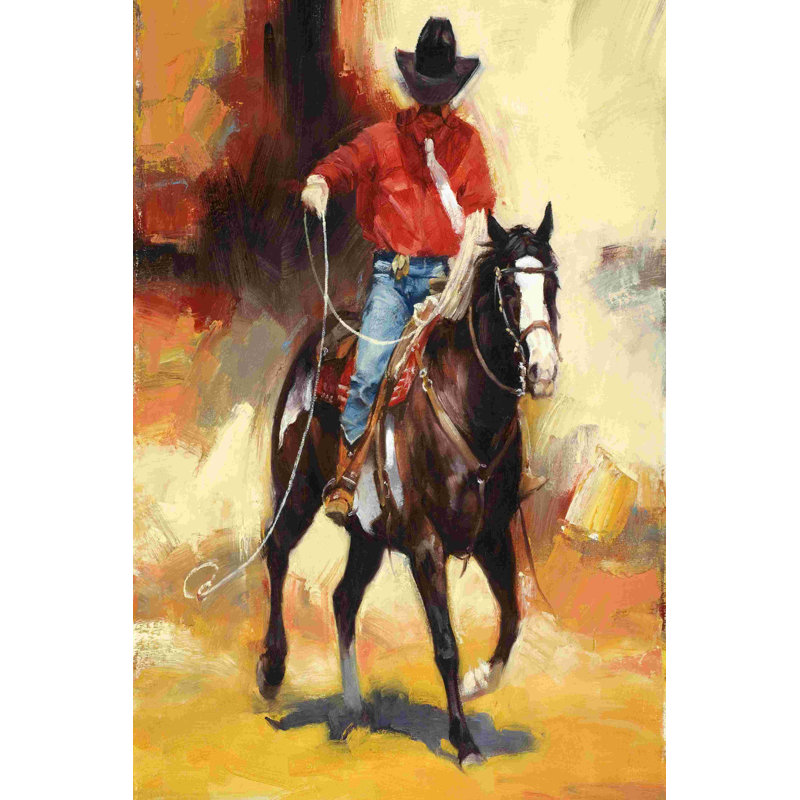 " Rodeo Style " by Julie T. Chapman Painting Print, 36" H x 24" W  