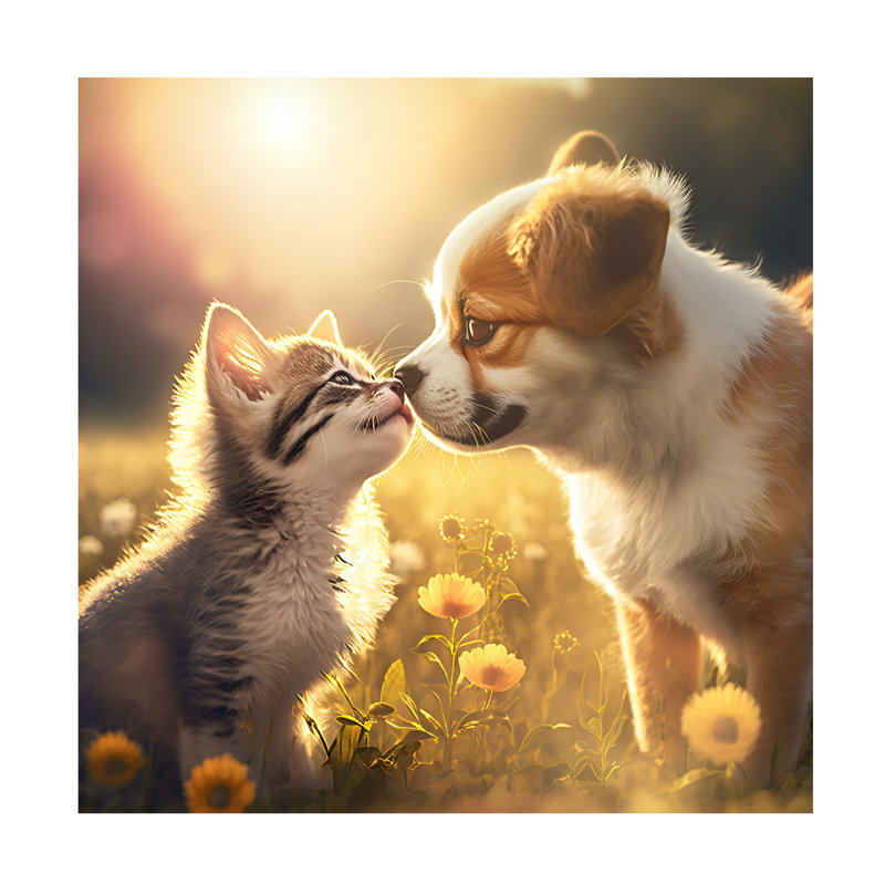«Animals Cats And Dogs 33», impression sur toile, H 14 po x l 14 po x P 2 po