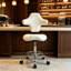 Tabouret de dessinateur réglable avec repose-pieds, dossier ergonomique en similicuir, chaise de bureau pivotante à roulettes et réglable en hauteur pour bureau, salon ou atelier
