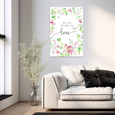 Do All Things In Love, oiseau contemporain, art printanier