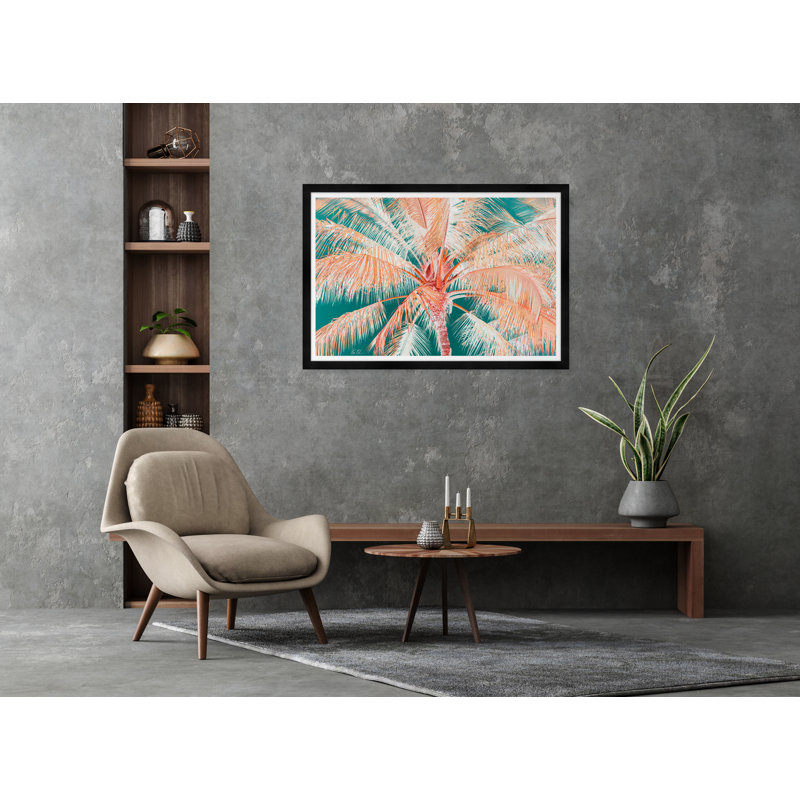 Tropical Palm In Orange & Green Print by Tim Klein