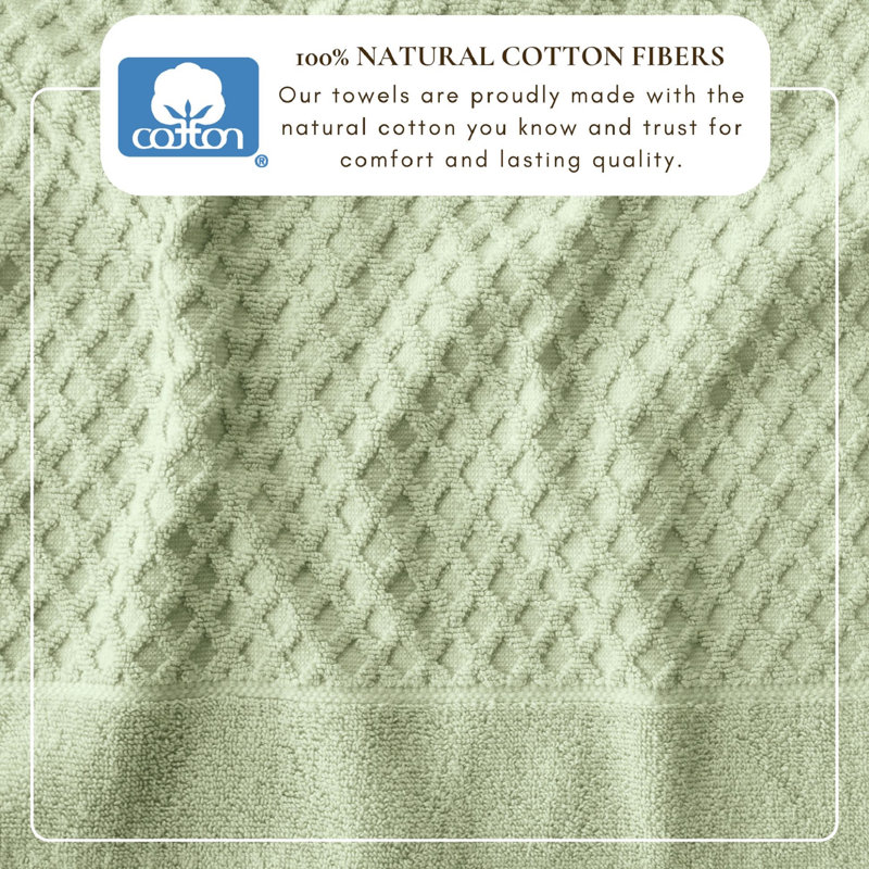 Ensemble de serviettes 100% coton ultra doux et absorbant, Vert pâle, Ensemble de serviettes 6 pièces