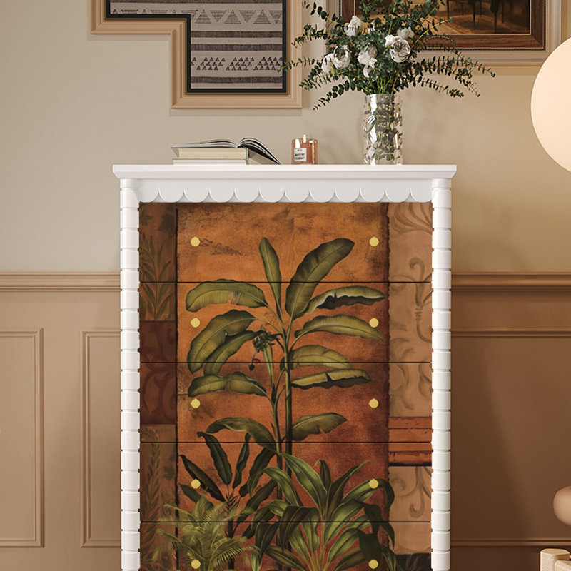 Armoire à tiroirs compacte en bois massif, Ivoire ivoire