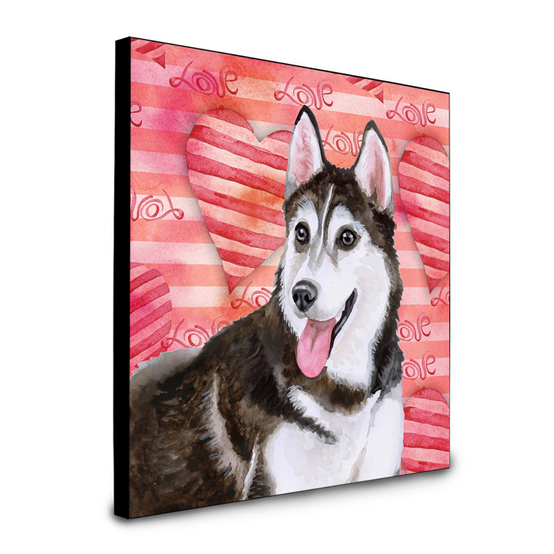 Panneau mural d’art Durflinger, Husky de Sibérie noir