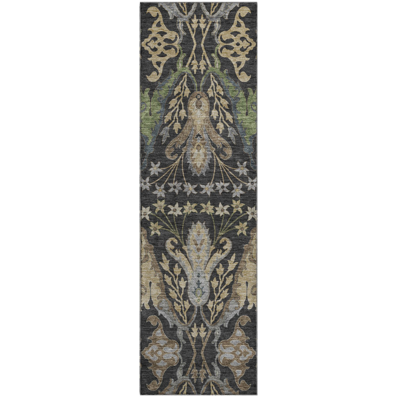 Premium Machine Washable Gurubaksh AMF1153 Global Rug, Tapis de couloir 2 pi 3 po x 7 pi 6 po