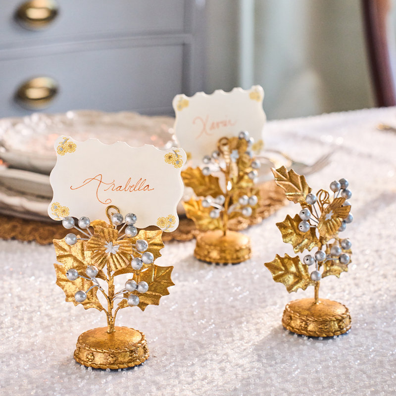 Forest Walk Holly Place Card Holder
