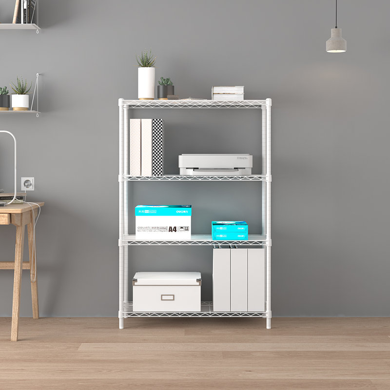 Matilyn 4-Tier Wire Shelving Unit, White Coating
