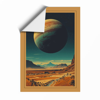 Alien Planet Rise Retro - Framed Print
