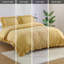 Ensemble de housse de couette à très grand lit, 2 pièces Shabby Chic Farmhouse, motif à volants rétro, microfibre douce, jaune-126214295-126214305
