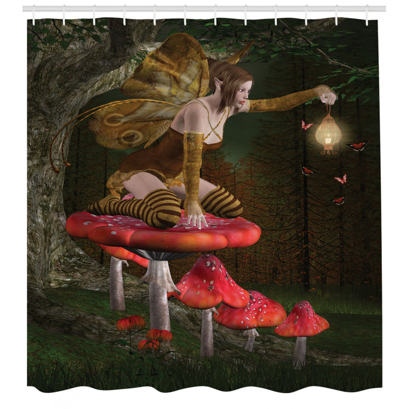 Ensemble de rideau de douche imaginaire et crochets, H 70 po x l 69 po