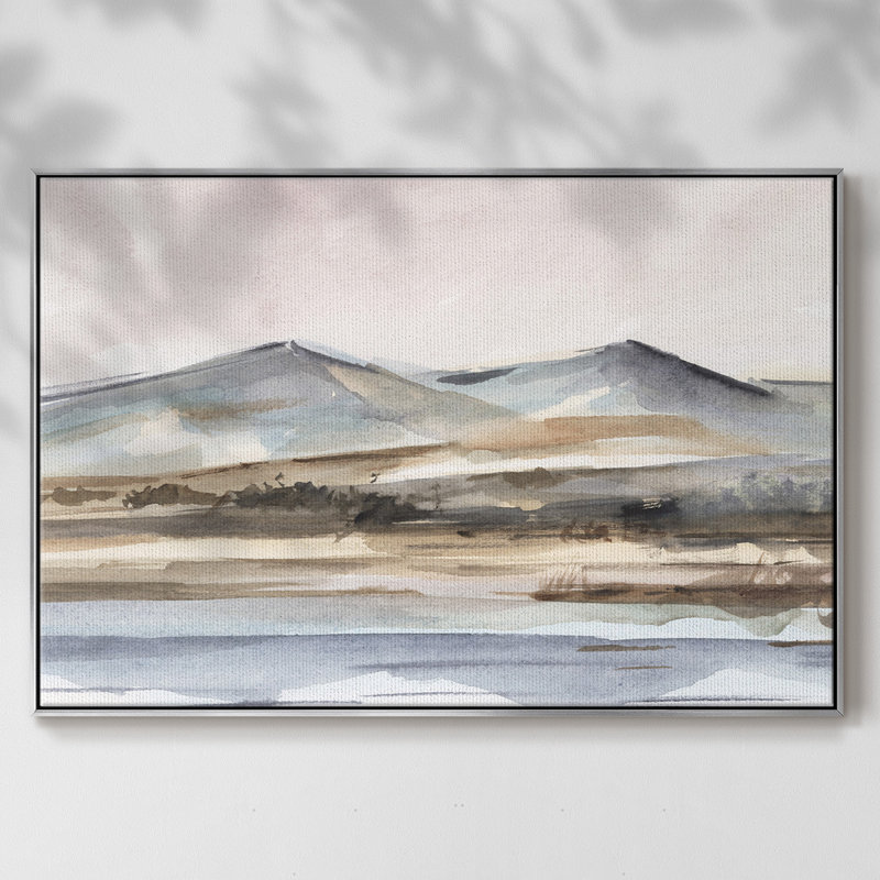 Autumn Mountain Valley II, reproduction d'art sur toile, H 17 po x l 25 po x P 2 po, Toile argentée avec cadre flottant
