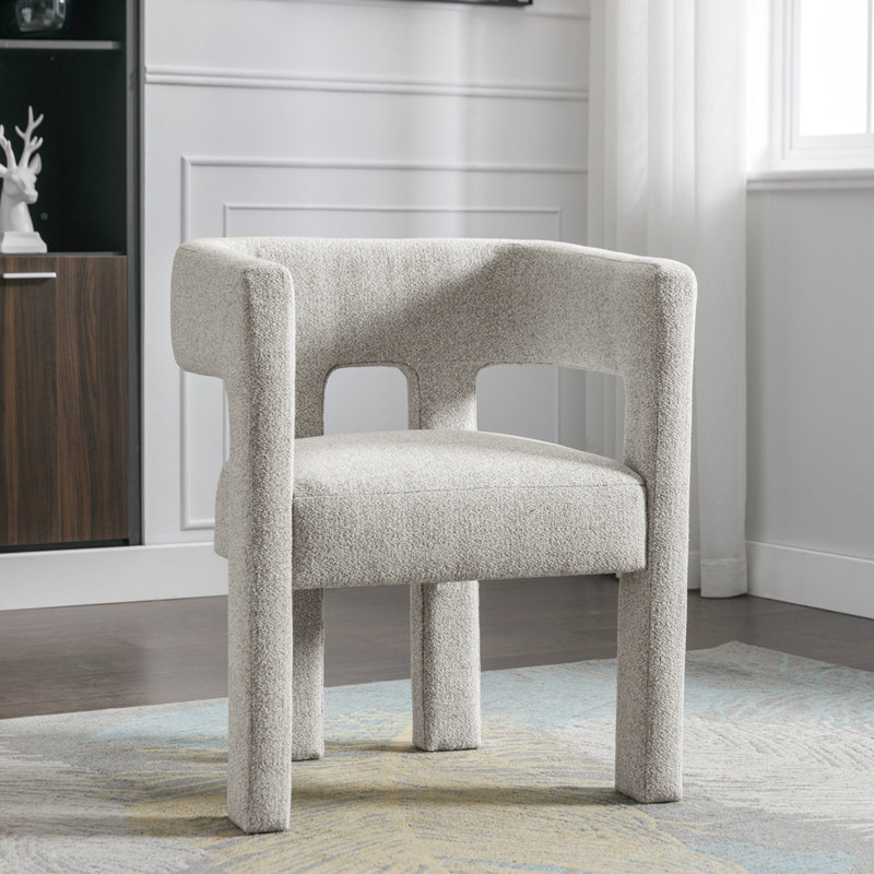 Fauteuil demi-tonneau Ellisyn, Lin gris