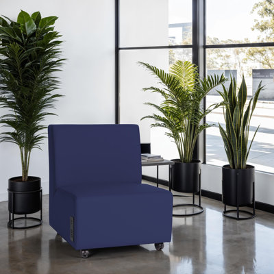 Pro Series Upholstered Armless Mobile Chair with Tech Panel - Gray