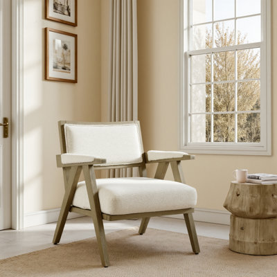 27.56'' W Solid Wood Frame Upholstered Accent Armchair